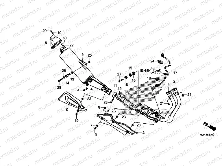 F-27 EXHAUST MUFFLER (CB500XG/CB500XAG/CB400XG/CB400XAG)