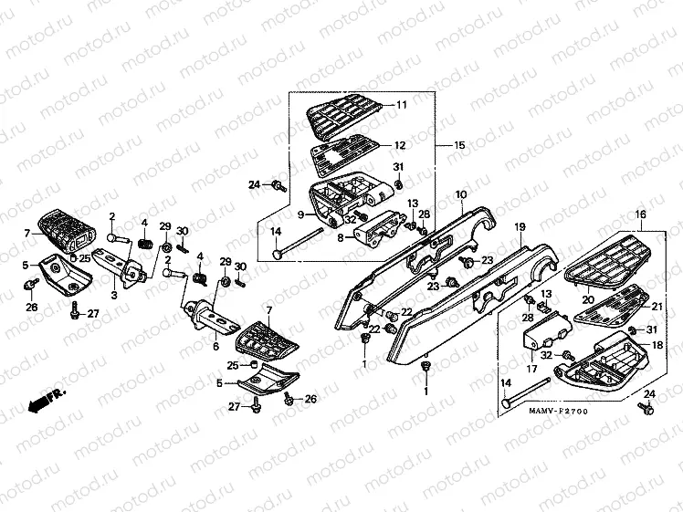 F-27 FOOTREST (GL1500A)
