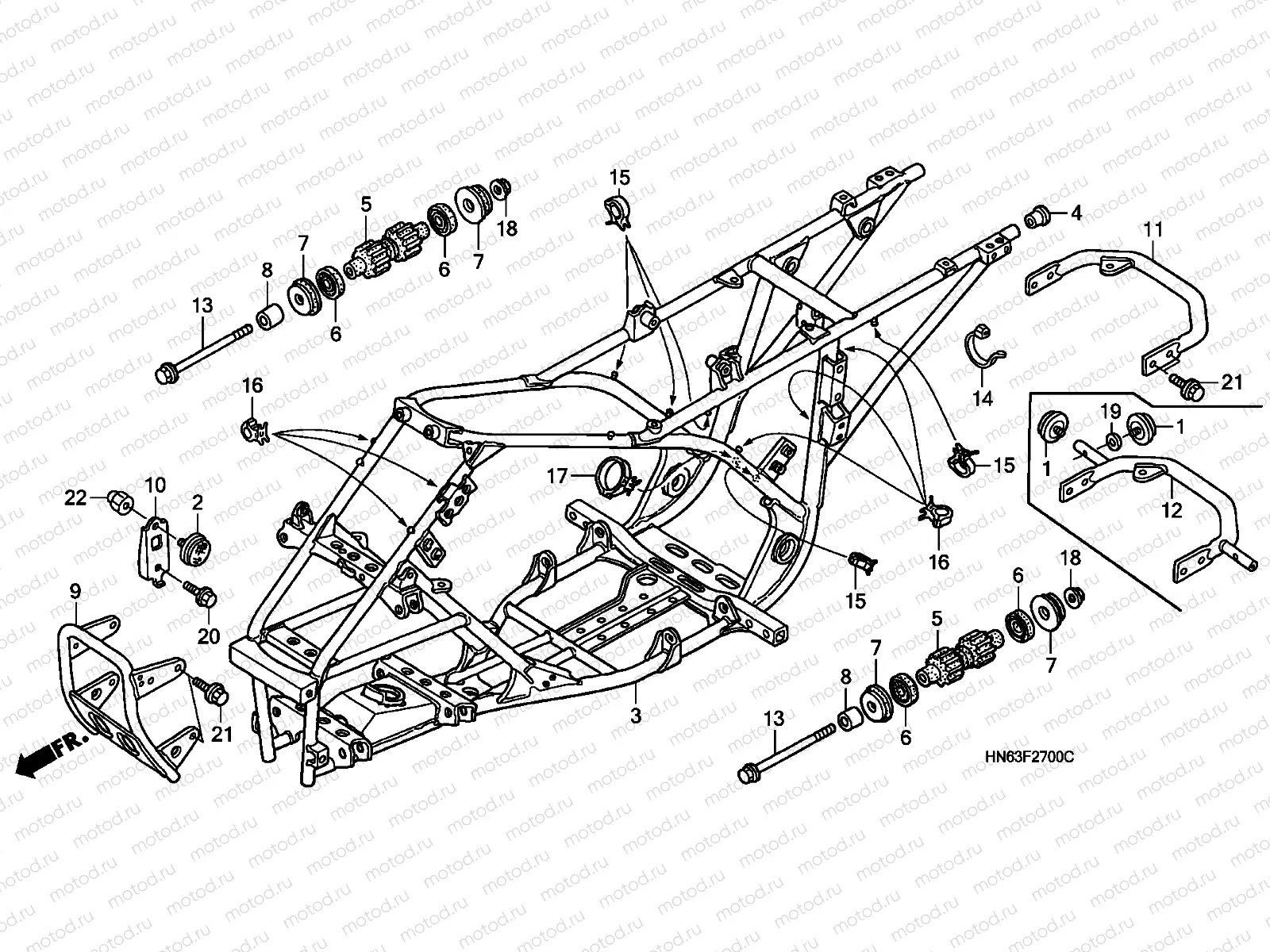 F-27 FRAME BODY (TRX250EX1/2/3/4/5)