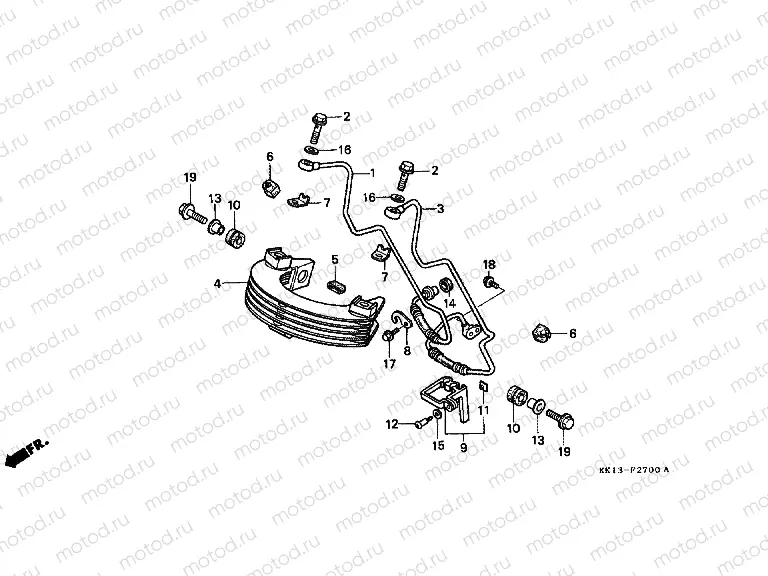 F-27 OIL COOLER (XR250RG / RH / RJ / RK / RL / RM)