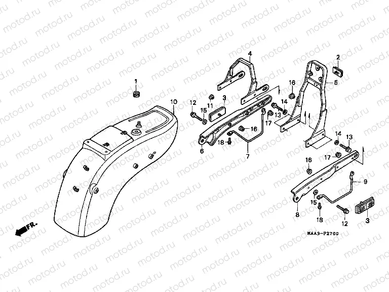 F-27 REAR FENDER (VT1100C)