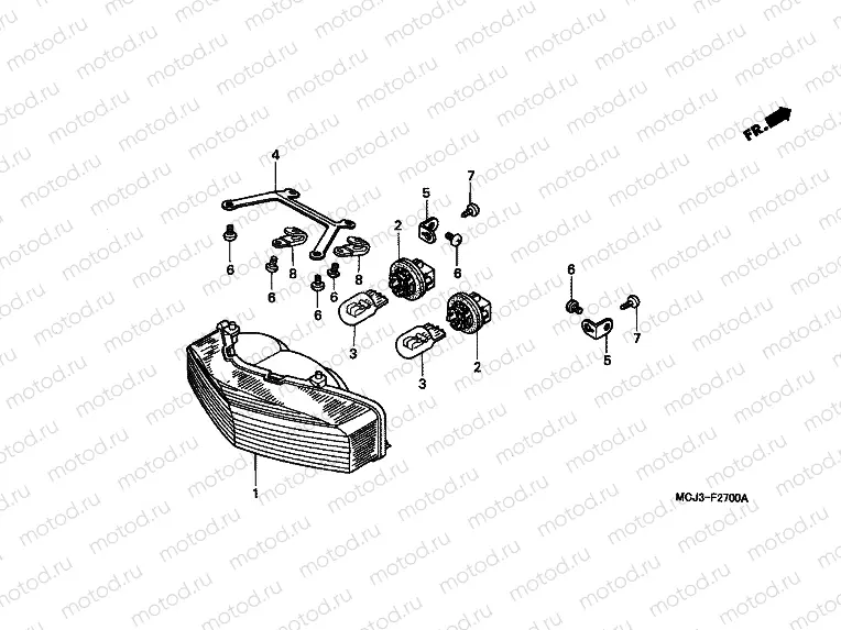 F-27 REAR LAMP (CBR900RRY, 1 / RE1)