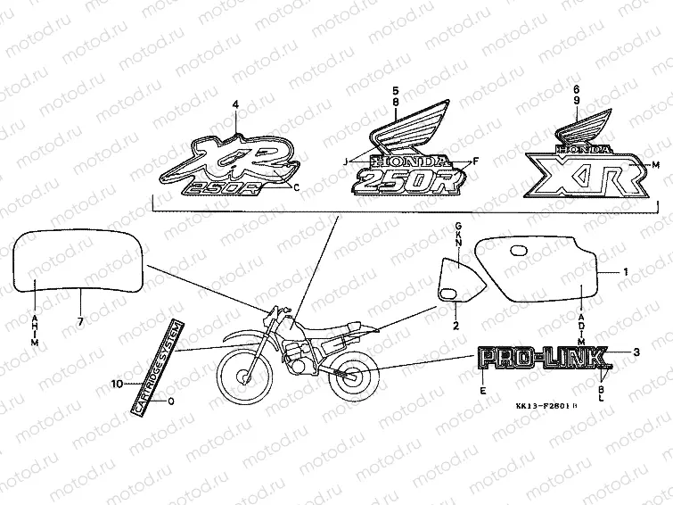 F-28-1 LOGO / SYMBOL (XR250RJ / RK / RL / RM)