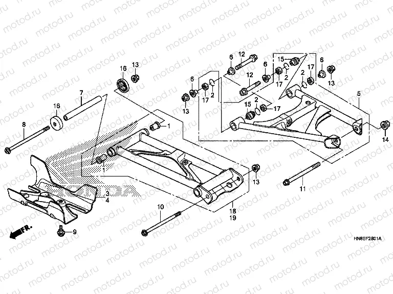 F-28-1 REAR ARM (TRX680FAF,G,H)