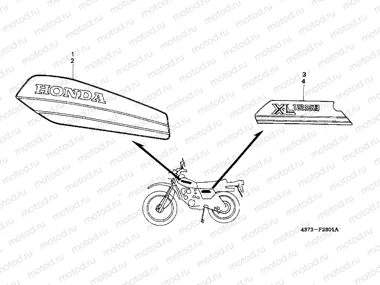 F-28-1 STRIP / EMBLEM (XL125SA-B, E, F, SD)