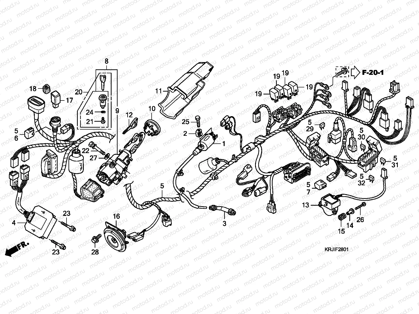 F-28-1 WIRE HARNESS (FES1257/A7)(FES1507/A7)