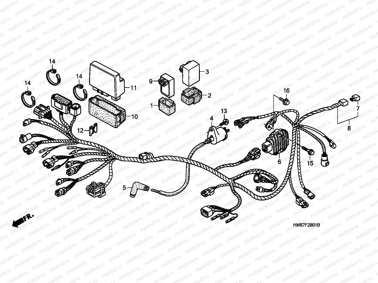 F-28-1 WIRE HARNESS(TRX250TE)