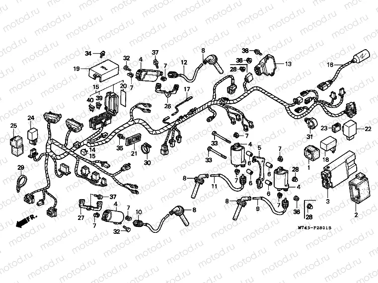 F-28-1 WIRING HARNESS (VFR750FR / FS / FT / FV)