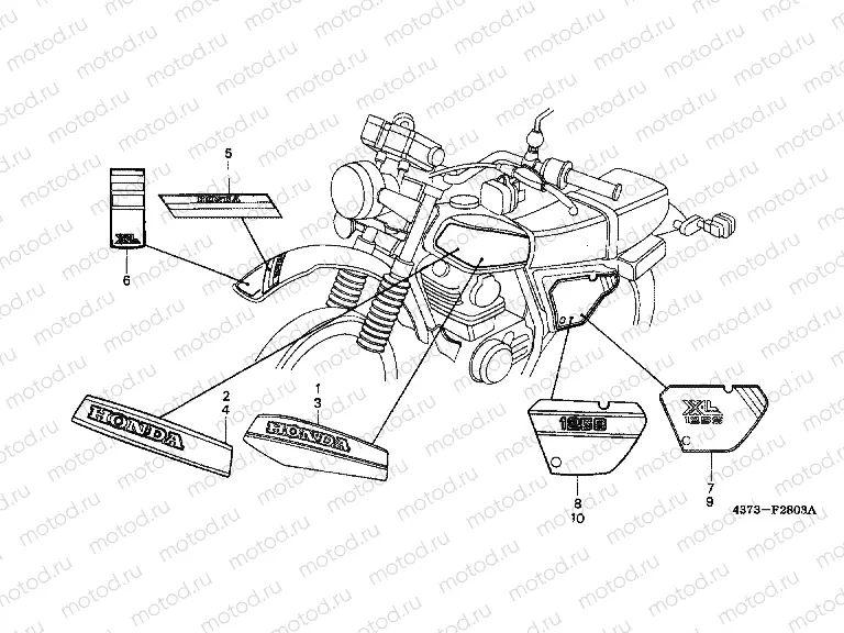 F-28-3 STRIP / EMBLEM (EXCEPT XL125SB, C-CM)