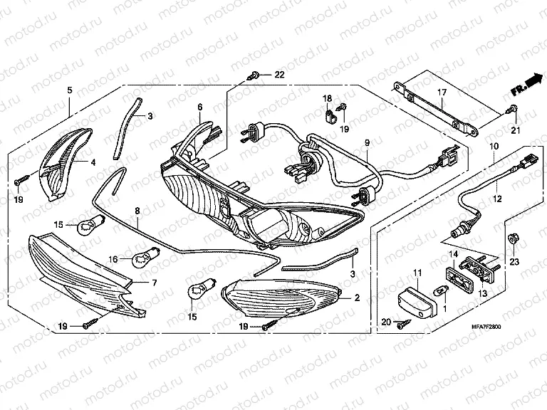 F-28 REAR COMBINATION LAMP