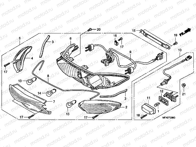 F-28 REAR COMBINATION LAMP