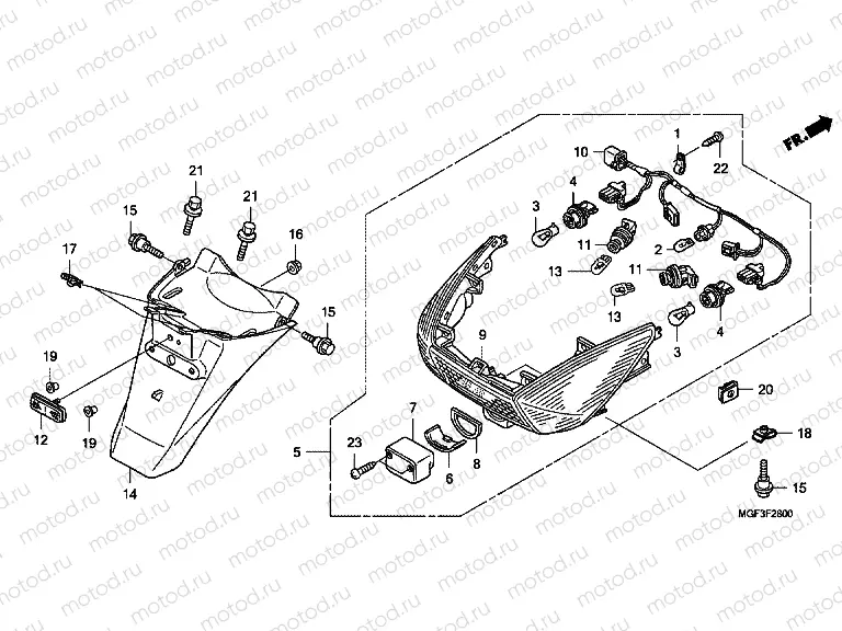 F-28 REAR LAMP / REAR FENDER (FJS600A9-KO)
