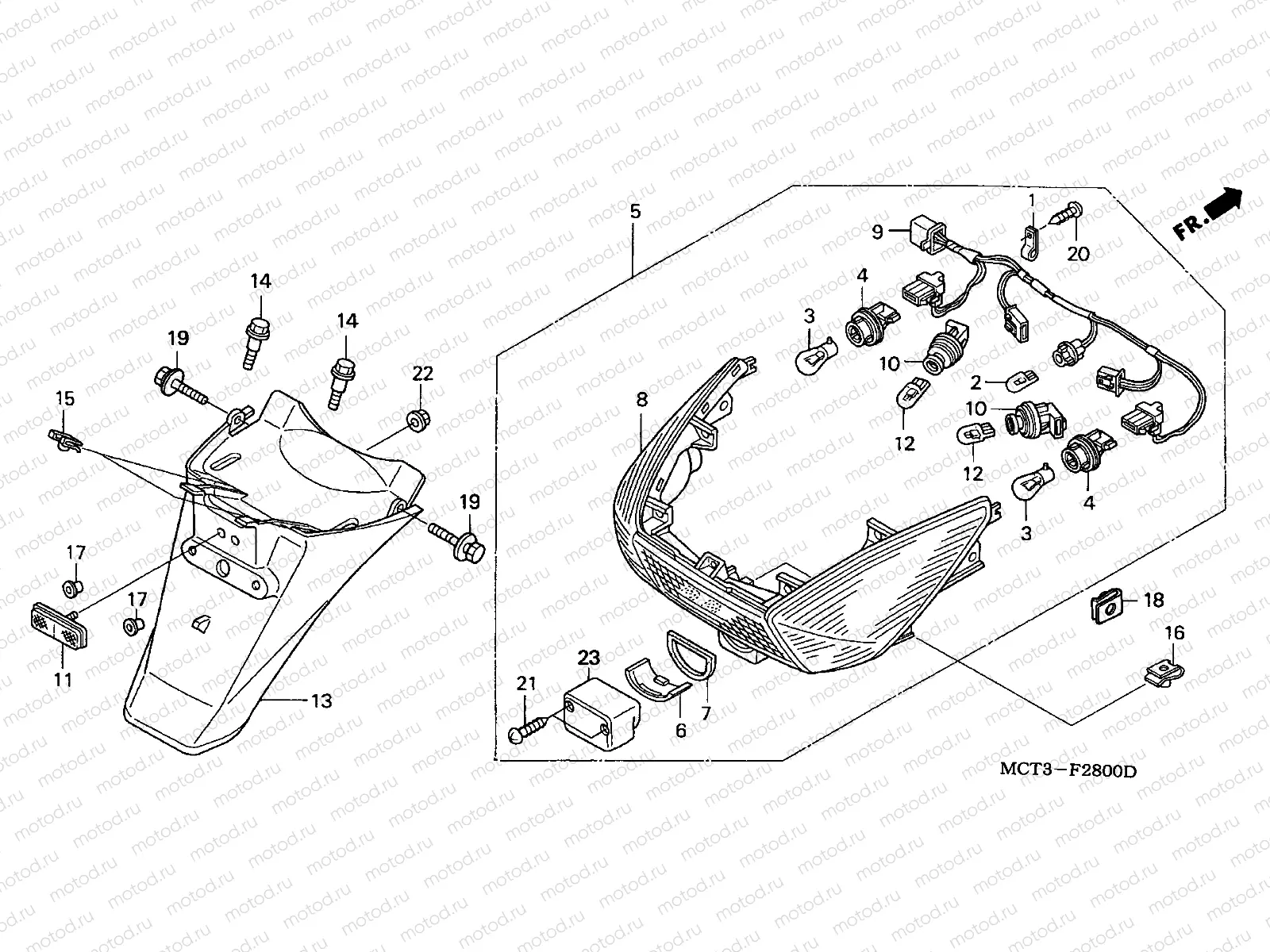 F-28 TAILLIGHT/REAR FENDER