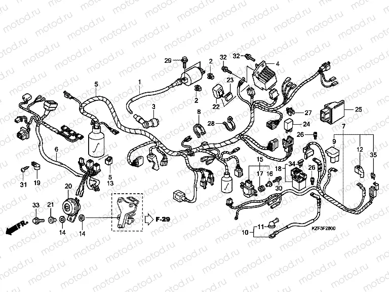 F-28 WIRING HARNESS