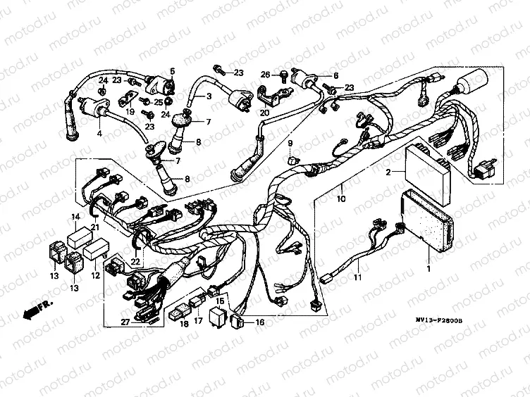 F-28 WIRING HARNESS / IGNITION COIL