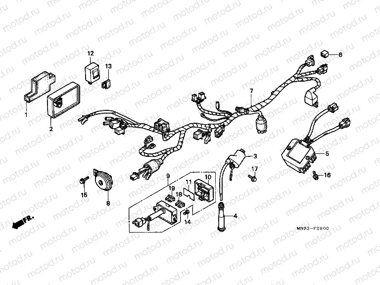 F-28 WIRING HARNESS / IGNITION COIL