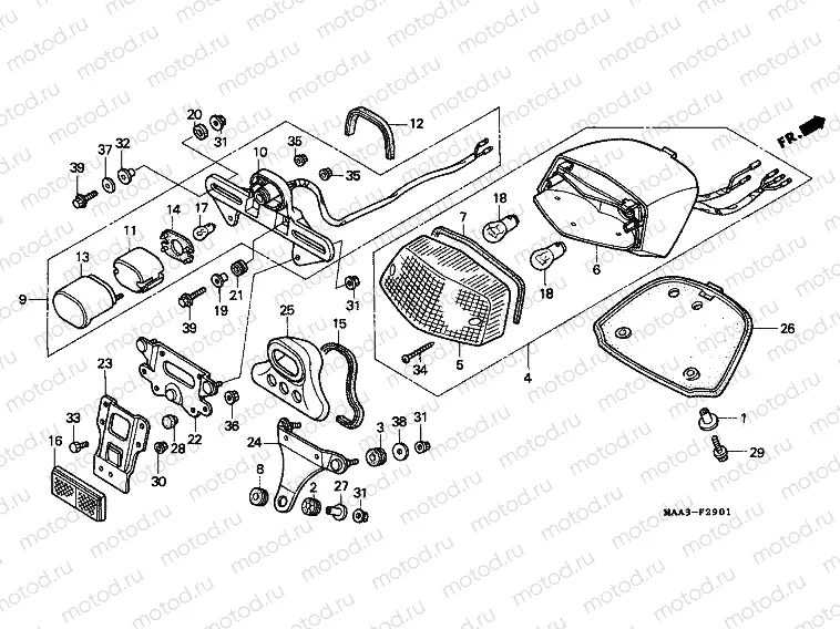 F-29-1 REAR LAMP (VT1100C2-CM / 2CM)
