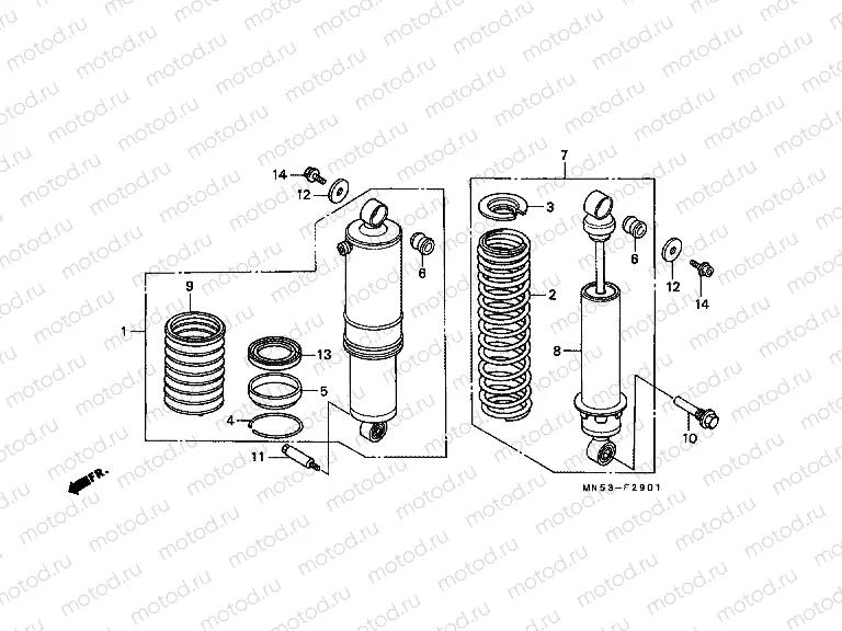 F-29-1 REAR SHOCK ABSORBER (GL1500AN / SEN)