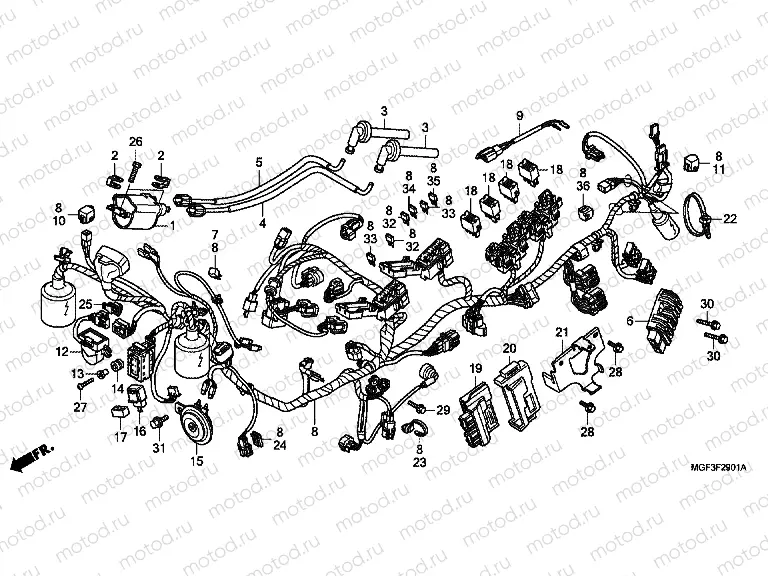 F-29-1 WIRING HARNESS (FJS600A9-2KO / FJS600AB / DB)