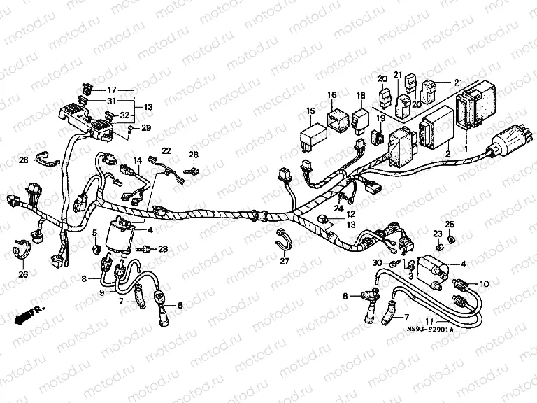 F-29-1 WIRING HARNESS (NTV600M / 650M)
