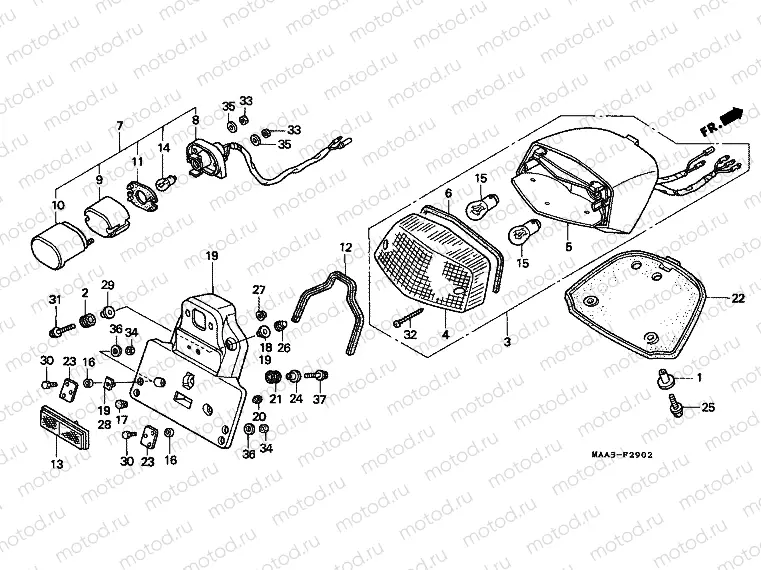 F-29-2 REAR LAMP (VT1100C2-EXCEPT CM / 2CM)