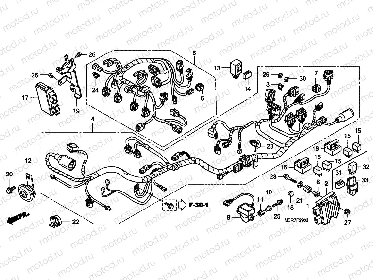 F-29-2 WIRING HARNESS (CBF600S8 / SA8 / N8 / NA8)