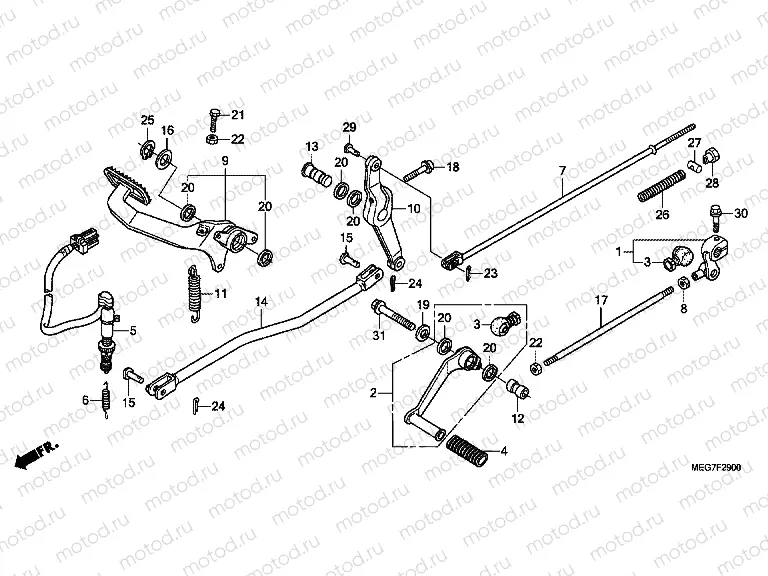 F-29 PEDAL (VT750C2B / C2S / CS-E, ED, 3E, 2ED / C / CA)