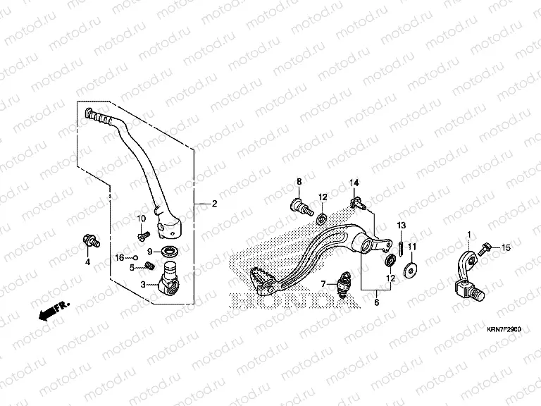 F-29 PEDAL/KICK STARTER ARM