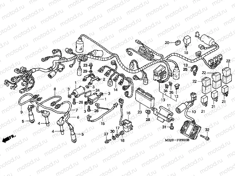 F-29 WIRING HARNESS / IGNITION COIL (CB1300F / F1)