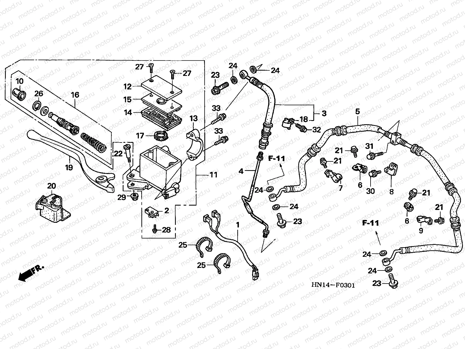F-3-1 FR. BRAKE MASTER CYLINDER (TRX400EX5,6)