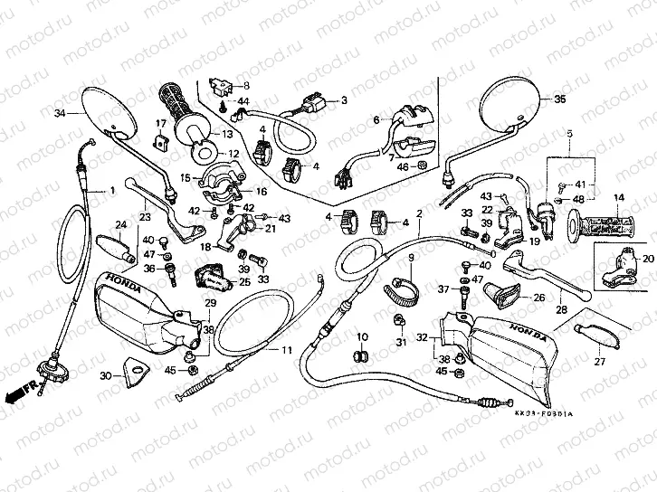 F-3-1 HANDLE ARM / SWITCH / CABLE (2)