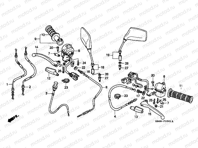 F-3-1 HANDLE ARM / SWITCH / CABLE (2)
