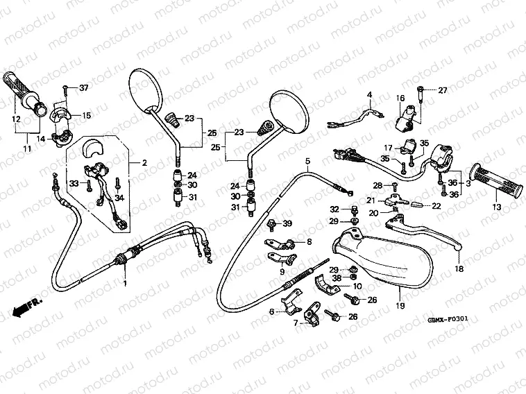 F-3-1 HANDLE ARM / SWITCH / CABLE (2)
