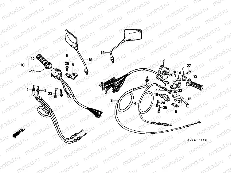 F-3-1 HANDLE LEVER / SWITCH / CABLE (CB125TDJ / TP)