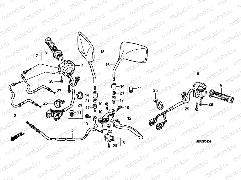 F-3-1 HANDLE LEVER / SWITCH / CABLE (CBF600S8 / SA8 / N8 / NA8)