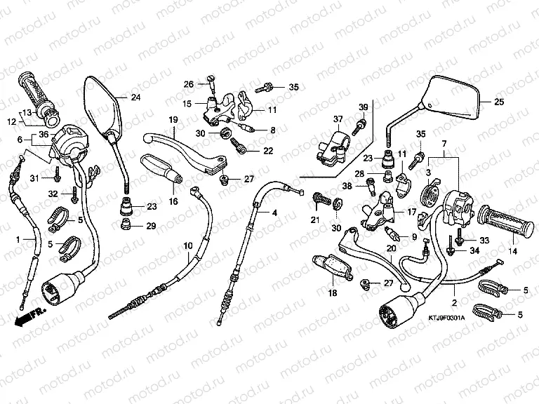 F-3-1 HANDLE LEVER / SWITCH / CABLE (CGR125SH8, A, B)