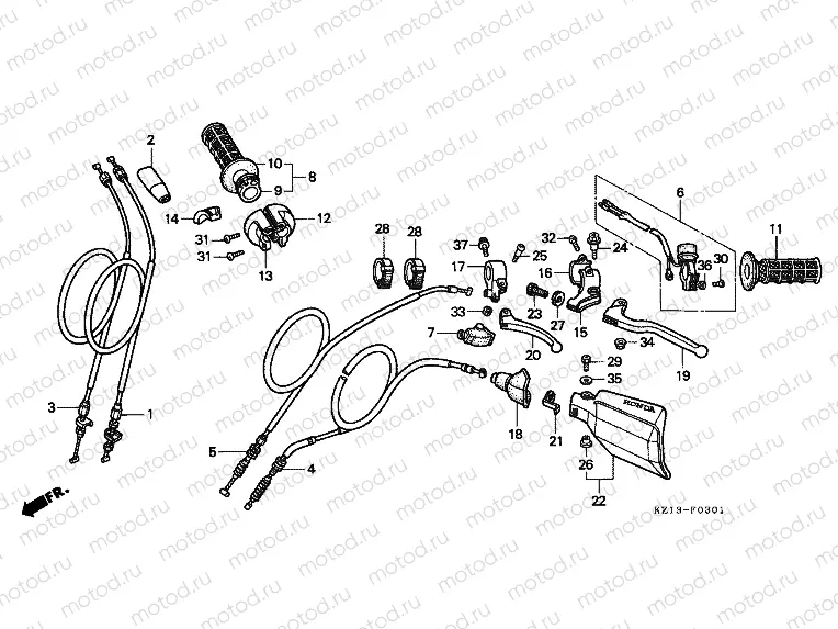F-3-1 HANDLE LEVER / SWITCH / CABLE (CM)