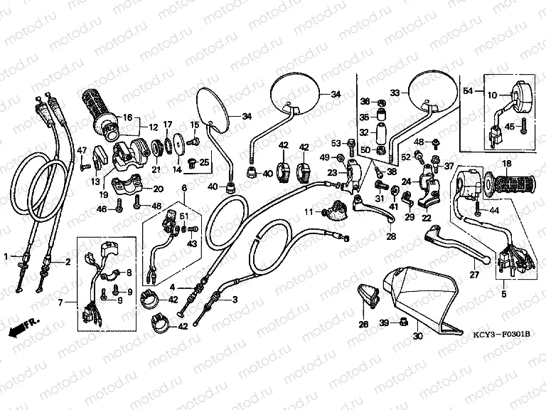 F-3-1 HANDLE LEVER / SWITCH / CABLE (DK / ED / U)