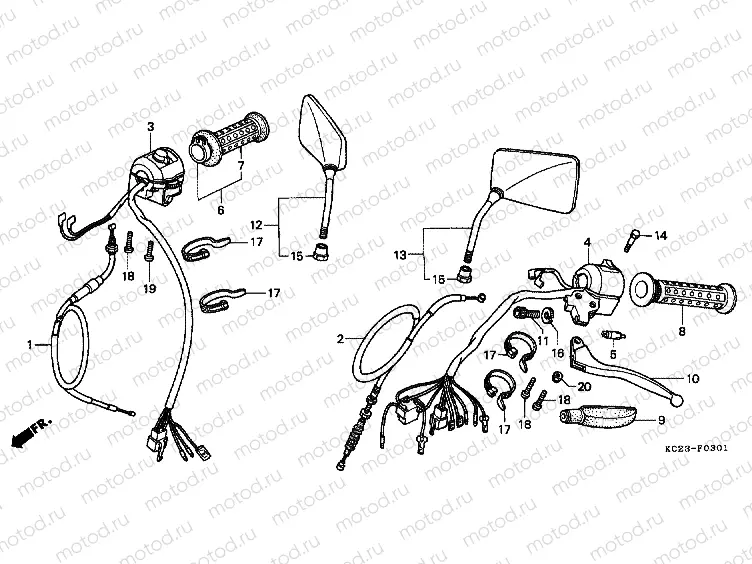 F-3-1 HANDLE LEVER / SWITCH / CABLE (SI)