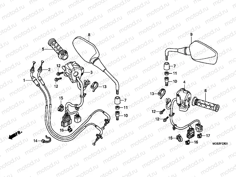 F-3-1 HANDLE / SWITCH / CABLE (NC700XD)