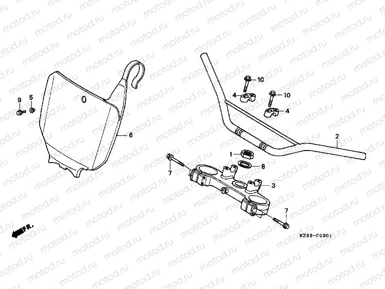 F-3-1 STEERING BAR TUBE / UPPER BRIDGE