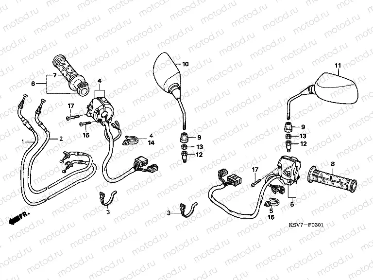 F-3-1 SWITCH / CABLE / MIRROR (NSS250EX)