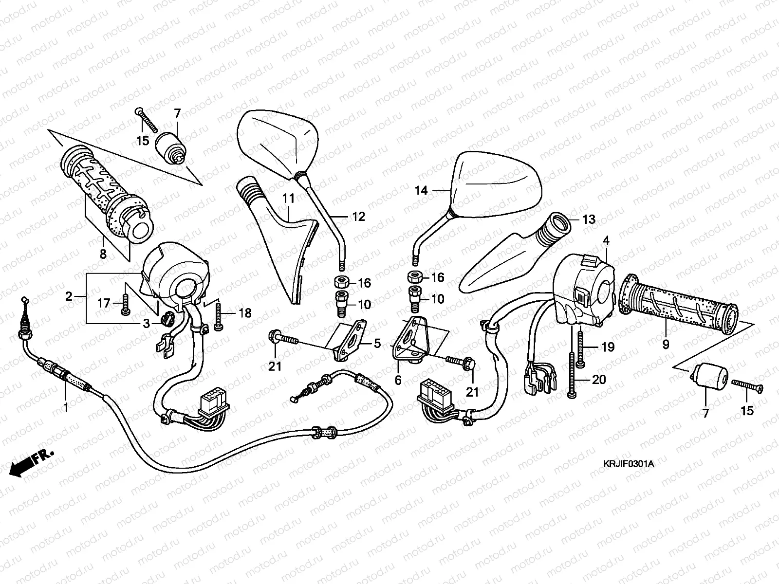F-3-1 SWITCH/CABLE/MIRROR (FES1257/A7)(FES1507/A7)