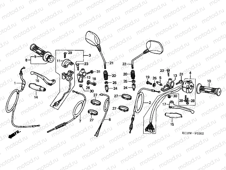 F-3-2 HANDLE LEVER / SWITCH / CABLE (3)