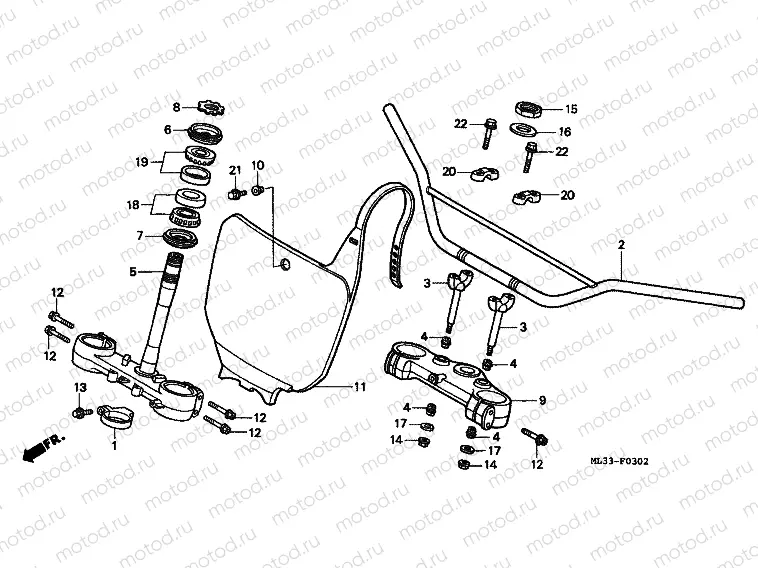 F-3-2 TIE ROD TUBE / UPPER AXLE / STEERING LINK (CR500RT-)