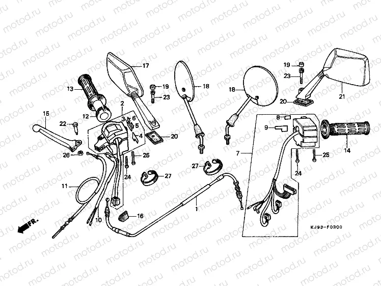 F-3 CABLE / HANDLE LEVER / SWITCH (CH125E / G)