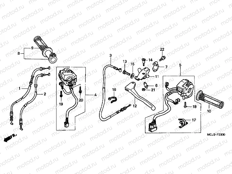 F-3 CABLE / SWITCH (CBR900RRY, 1 / RE1)