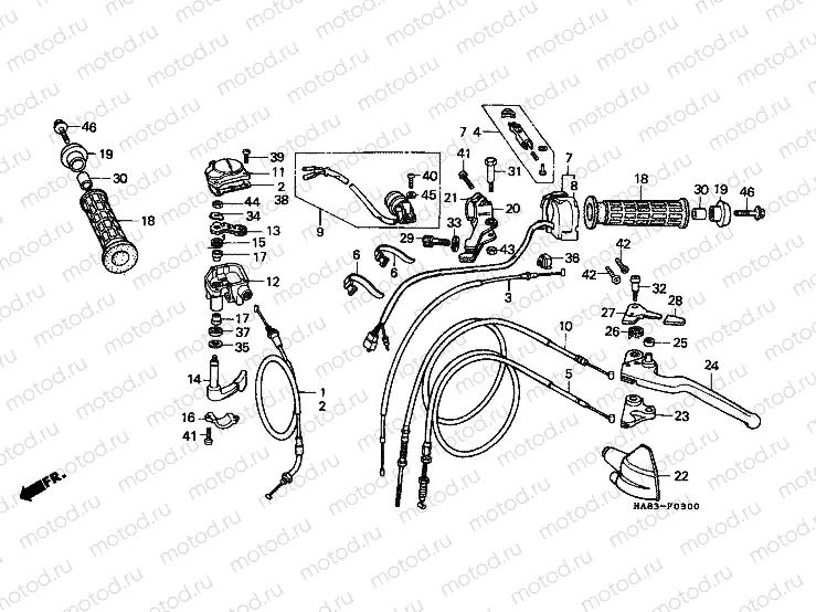 F-3 CABLE / SWITCH / HANDLE ARM