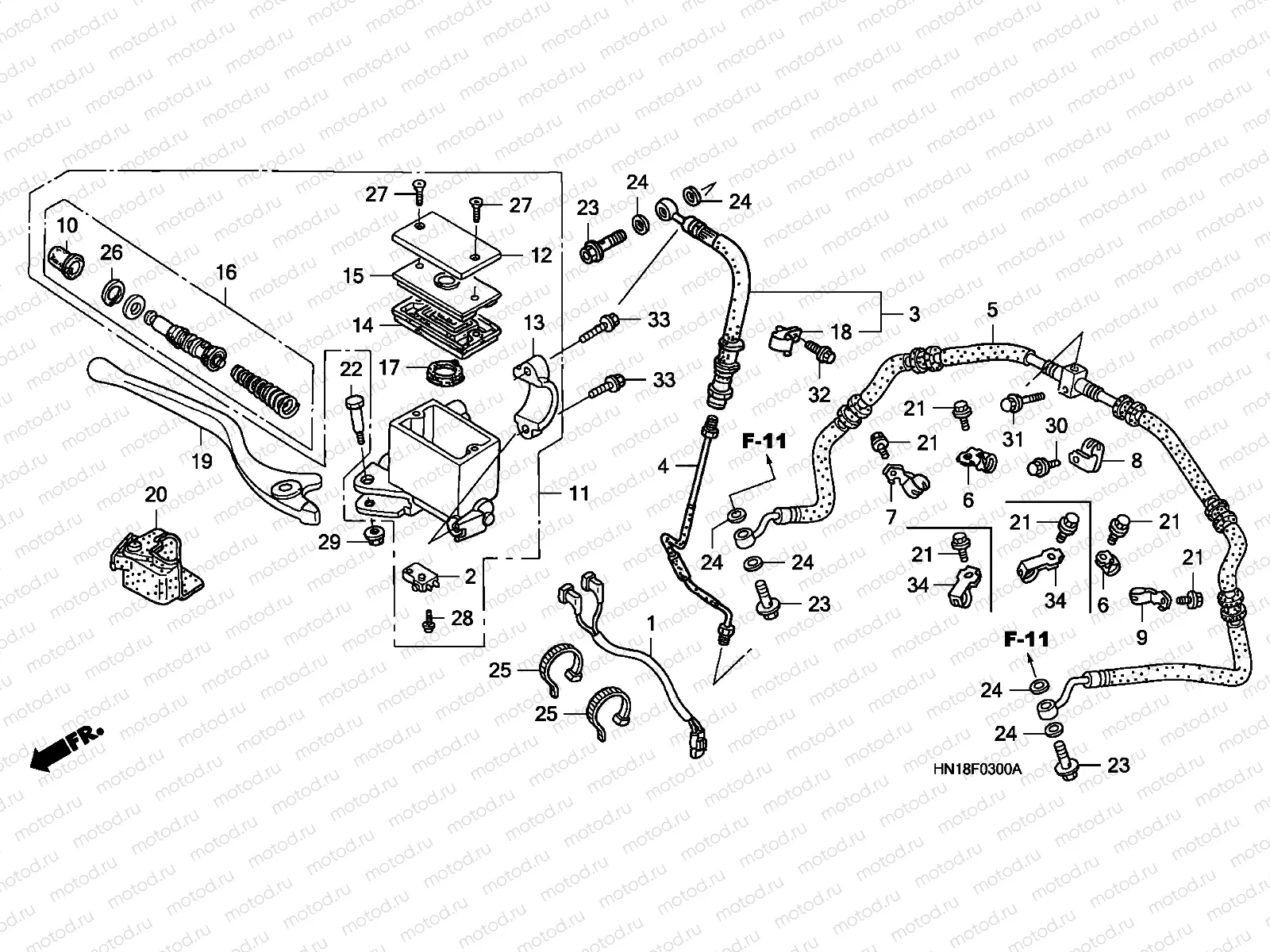 F-3 FR. BRAKE MASTER CYLINDER