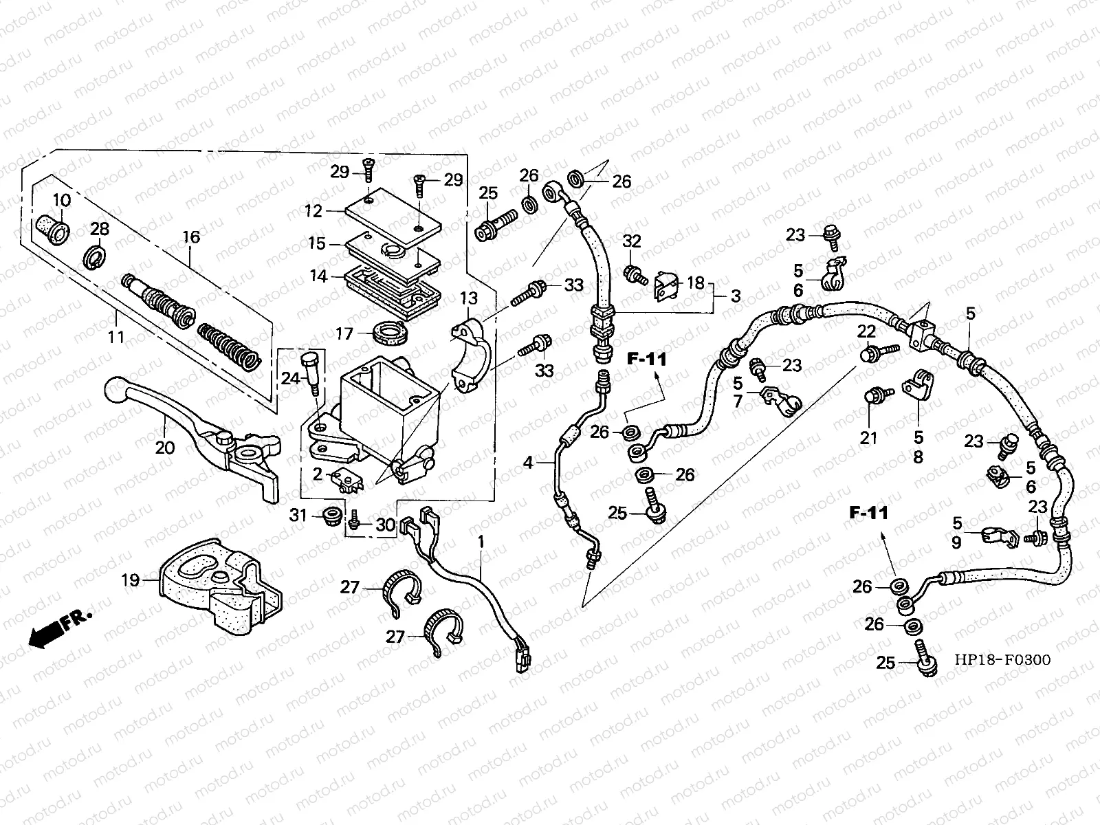 F-3 FR. BRAKE MASTER CYLINDER